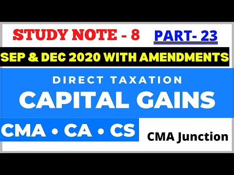 Capital Gains | Direct Taxation | CMA Inter | CA Inter | CMA Junction |