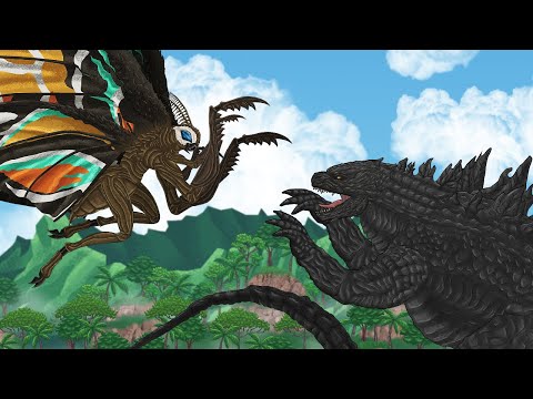 Godzilla Vs Mothra Kaiju Battle Animation