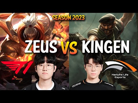 T1 Zeus vs HLE Kingen - Zeus JAX vs Kingen GANGPLANK Top - Patch 13.13 KR Ranked