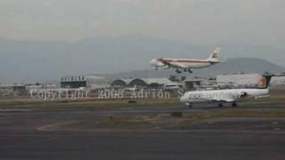preview picture of video 'Airbus 340 Iberia Landing in Mexico City Intl.Airpt. MMMX'