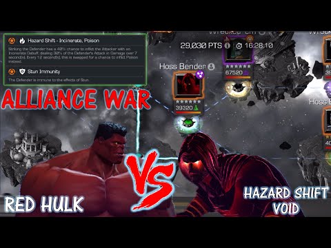 Marvel Contest of Champions: Alliance War Hazard Shift Void Using Red Hulk (Stubborn Node 49)
