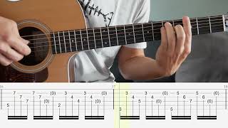 Traffic In The Sky - Jack Johnson - Guitar Tutorial + TABS on screen