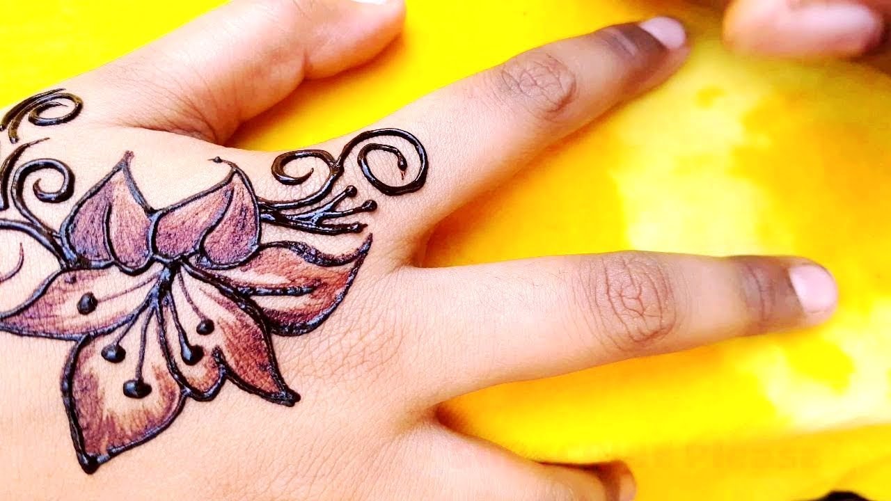 Easy cone mehndi Design | Simple Mehndi Design | 3D flower