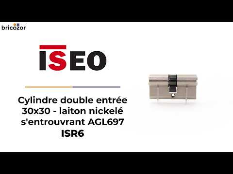 Cylindre double s'entrouvrant - variure AGL697 - laiton nickelé - ISR6 ISEO