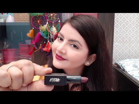 Nykaa so matte mini lipstick new shade wicked wine review swatches | AFFORDABLE mini lipstick | RARA Video