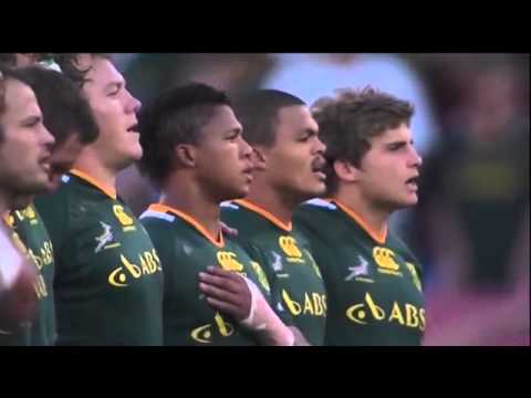 South Africa rugby (Heinz Winckler and Charlize Berg national anthem)