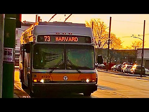 Final Trackless Trolley Ride (MBTA Route 73) 3-12-2022