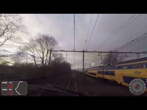 A train driver's view: Amsterdam CS - Dordrecht, VIRM, 10-Feb-2016.