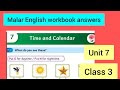 Term 3 Class 3 Unit 7 Time And Calendar Malar English Workbook Answers Ennum Ezhuthum