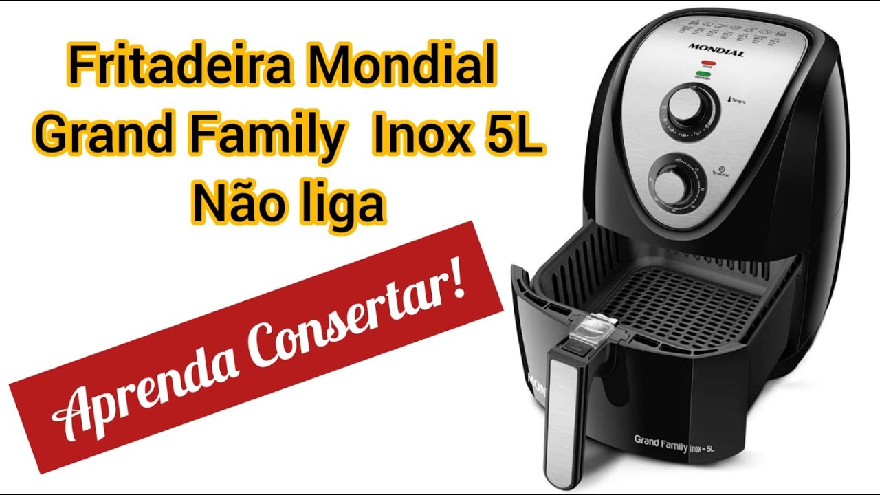 Watch Now Fritadeira AIR FRYER MONDIAL GRAND FAMILY INOX 5L /NĂO LIGA NĂO FUNCIONA. Aprenda Consertar!!! Fritadeira AIR FRYER MONDIAL GRAND FAMILY INOX 5L /NĂO LIGA NĂO FUNCIONA. Aprenda Consertar!!!