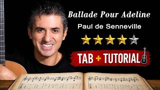 Ballade Pour Adeline | Fingerstyle Guitar Tutorial + Sheet & Tab