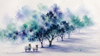Painting a Soft Misty Landscape in Watercolor