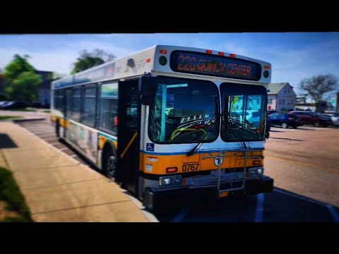 Riding MBTA route 220 inbound to Quincy Center. (announcements only)