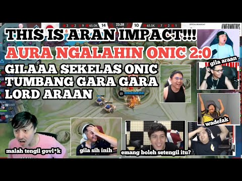 REACTION YOUTUBER ML ARAN SPLIT PUSH MPL ID S12 WEEK 3 AURA FIRE VS ONIC