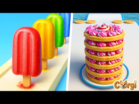 Popsicle Stack VS Pancake Rush - Very Satisfying and Relaxing ASMR Gameplay Walkthrough iOS, Android