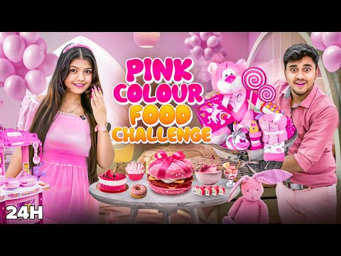 24H pink colour food challenge 🩷😍| Deep Gungun