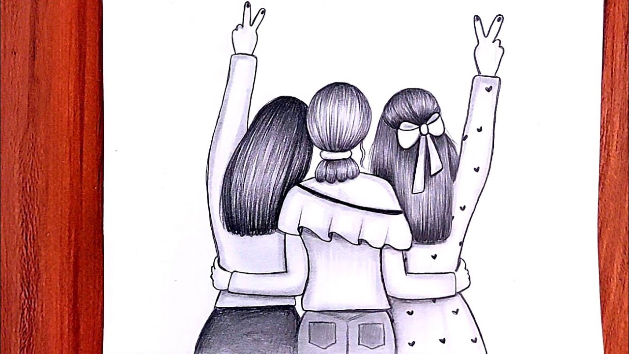 Gambar sahabat untuk hari persahabatan/ Gambar sederhana dan mudah untuk hari persahabatan