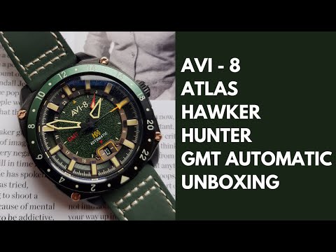 AVI - 8 Atlas Hawker Hunter GMT Automatic Unboxing