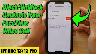 iPhone 13/13 Pro: How to Block/Unblock Contacts from FaceTime Video Call