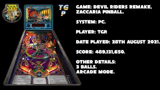 Devil Riders Remake - Zaccaria Pinball - Arcade mode, 3 balls -  489,131,650 points.