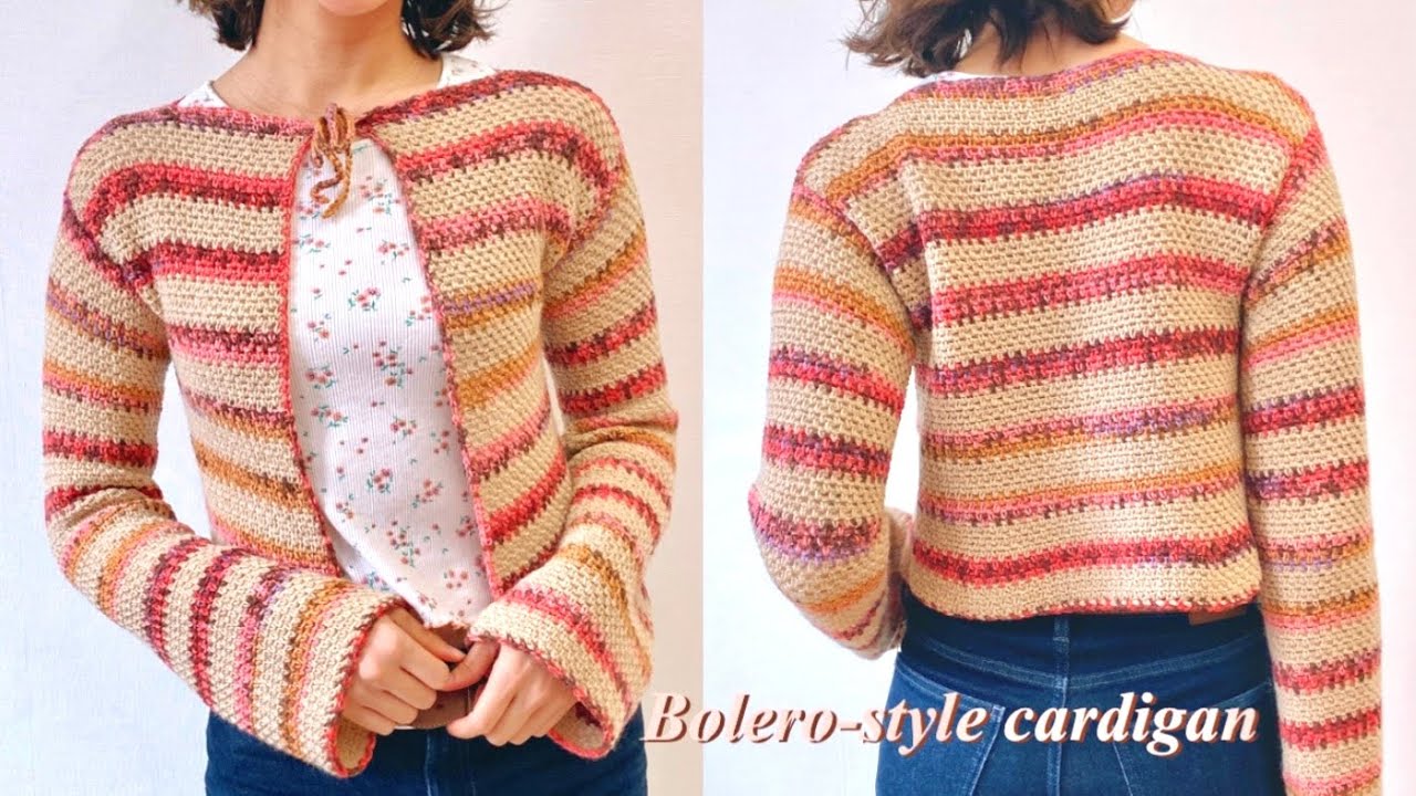🌷ボレロ風ふんわりカーディガンの編み方🌷