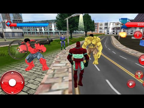 Flying Captain Hero Robot City Battle | Captain Hero Vs Red Hulk Vs Monster Vs Super Villains