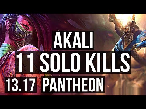 AKALI vs PANTH (MID) | 11 solo kills, 900+ games, Legendary, 900K mastery | EUW Master | 13.17