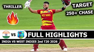 IND vs WI 2nd T20 Match Full Highlights 2026 | India vs West Indies