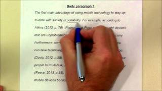 How to write a body paragraph