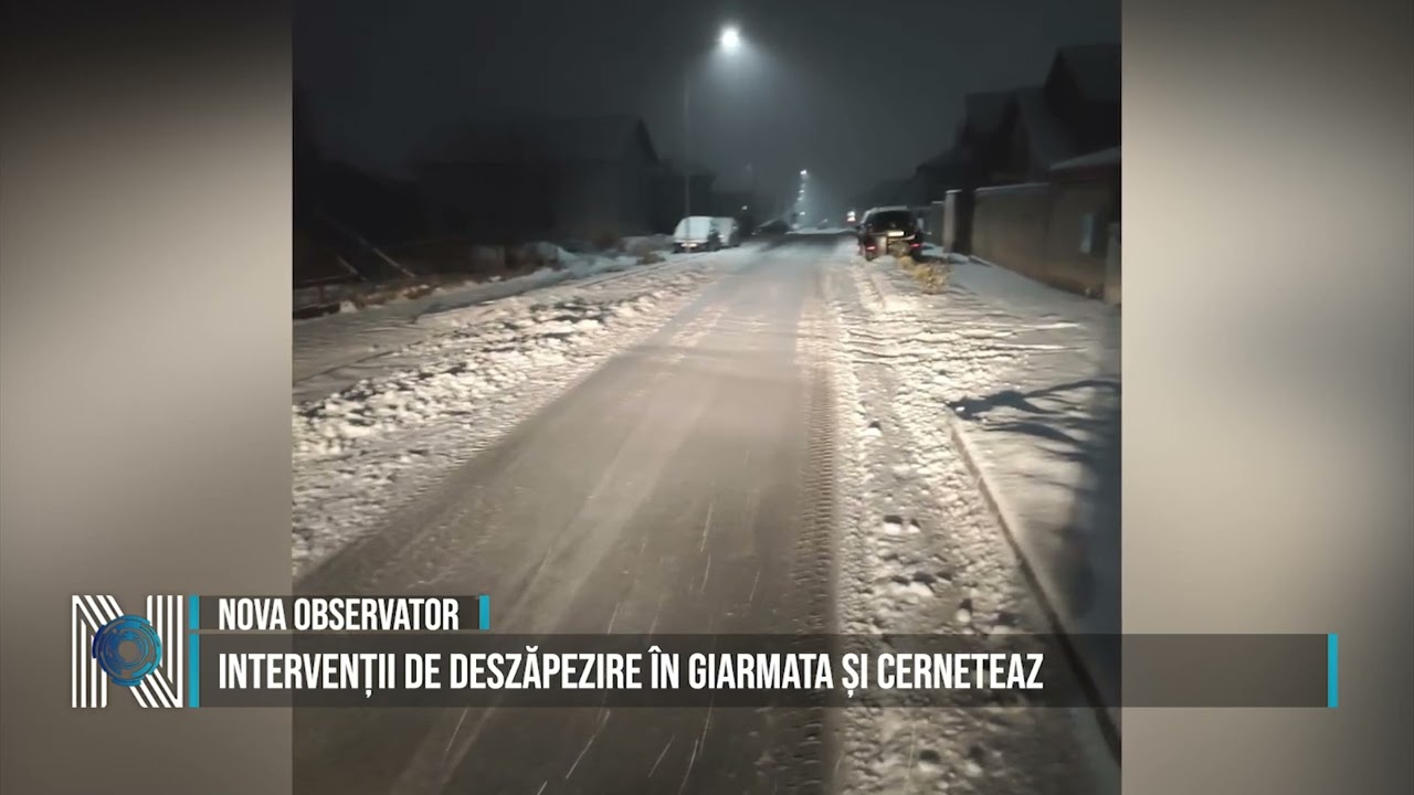 Intervenții de deszăpezire în Giarmata și Cerneteaz