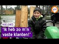 Thijn (13) en Niels (10) hebben een schuur vol kerstbomen