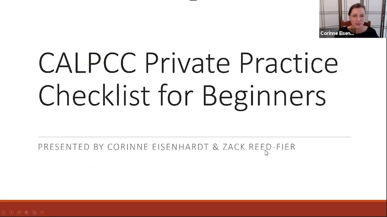 CALPCC Presents: Private Practice Checklist for Beginners