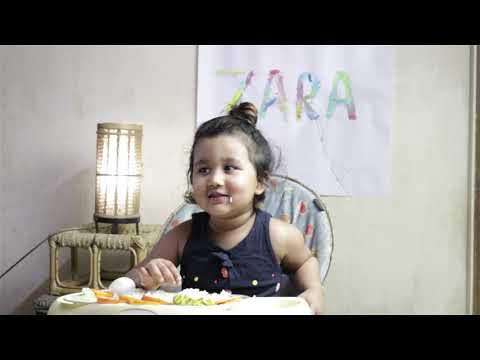 Baby eating Rice & Vegetables with her own Hands: First time baby eating with her own hand