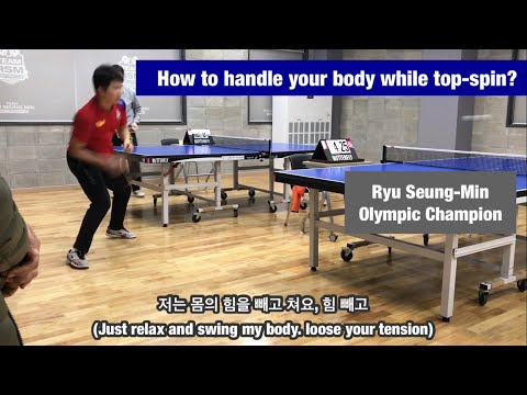 [Eng. Sub] How to use your body during top-spin drive (Ryu Seung Min)