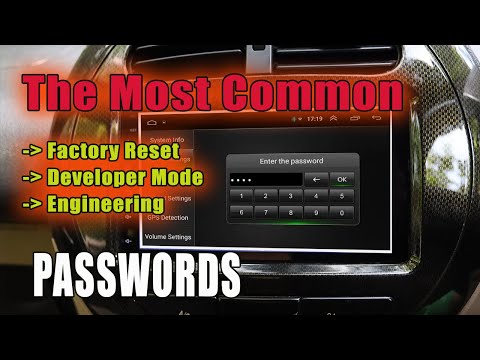 Android Car Stereo the most common Passwords | Factory Reset | Developer Mode | Engineering