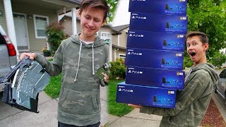 DESTROYING MY LITTLE BROTHER'S PS4 & BUYING HIM 100 NEW ONES...($40,000)