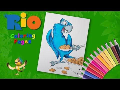 Coloring Blu from the cartoon #Rio #Coloring #forkids. Video