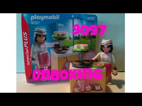 Playmobil- Unboxing- 9097 Konditorin mit Kuchentheke-Deutsch
