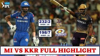 IPL 2019 : KOLKATA KNIGHTS RIDERS VS MUMBAI INDIANS TODAY FULL MATCH HIGHLIGHT |