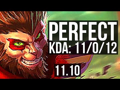 WUKONG vs QIYANA (TOP) | 11/0/12, Legendary, 900K mastery | EUW Diamond | v11.10