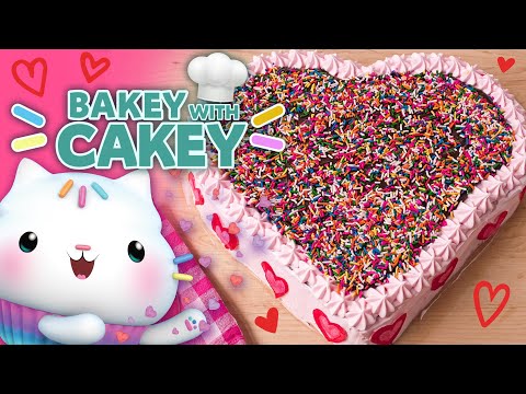 Baking the CUTEST Heart-Shaped Sprinkle Cake!! 🩷 💜 🩵 | BAKEY WITH CAKEY