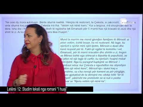 Studim teksti nga romani “I huaji”|  Letërsi 12