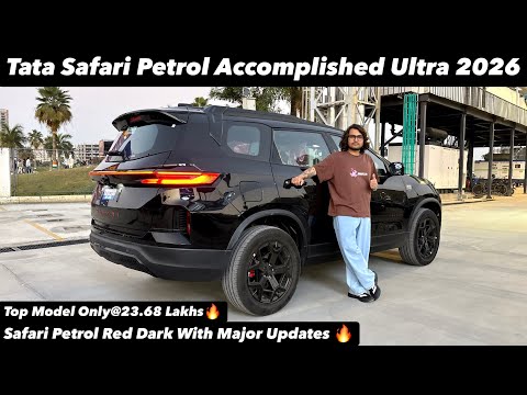 New Tata Safari Accomplished Ultra Red DARK 2026 | PETROL TOP MODEL | Full review 😍🔥