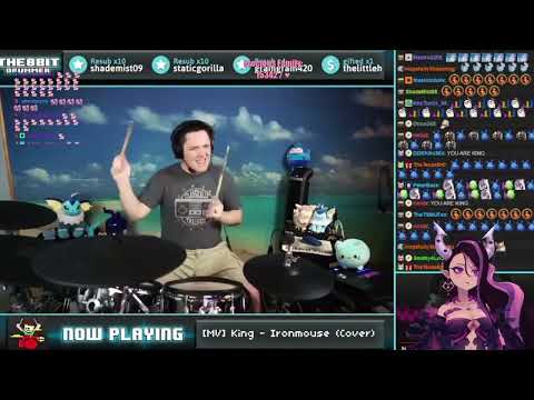 Ironmouse reacts to The8BitDrummer playing [MV] King - Ironmouse (Cover)