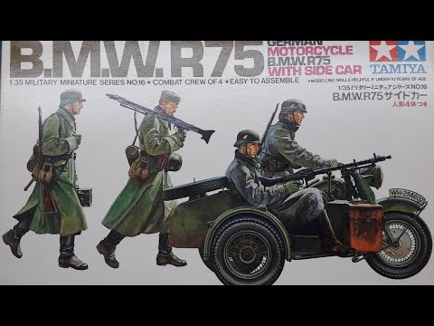 #tamiya #modellbau BMW R75 German Motorcycle with Sidecar Tamiya 1:35 Unboxing WW II