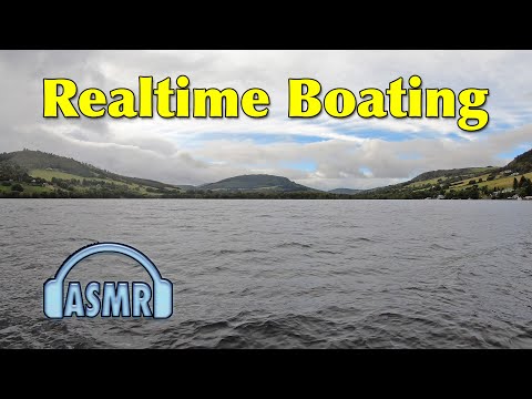 Realtime Boat Cruise to Urquhart Harbour on Loch Ness. Relaxing ASMR Water and Nature.