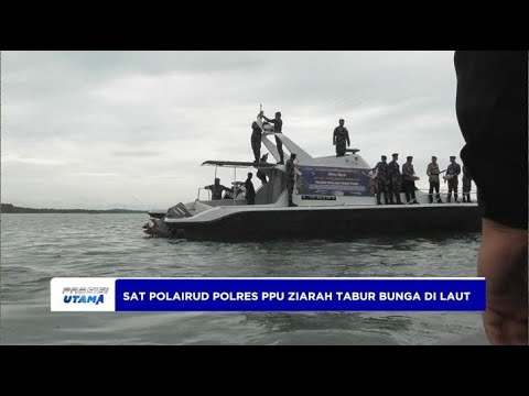 SAT POLAIRUD POLRES PPU ZIARAH TABUR BUNGA DI LAUT