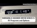Samsung Ai Washer Dryer Series 5 All Programs And Options