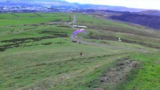 preview picture of video 'Phil Graham paragliding with Axis at Merthyr common, South Wales,'