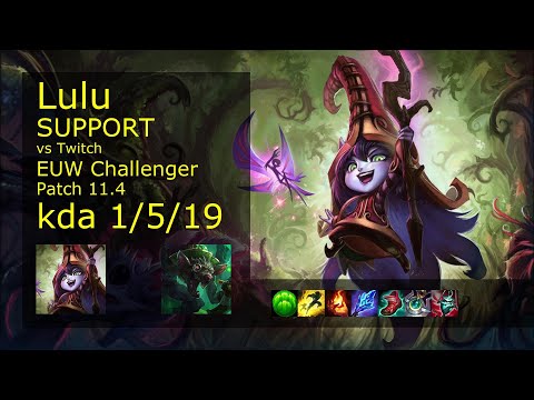 Lulu Support & Kai'Sa vs Twitch & Aphelios - EUW Challenger 1/5/19 Patch 11.4 Gameplay